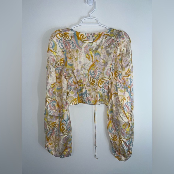 For Love And Lemons x revolve flowy sleeve Top new with tags - Picture 12 of 13